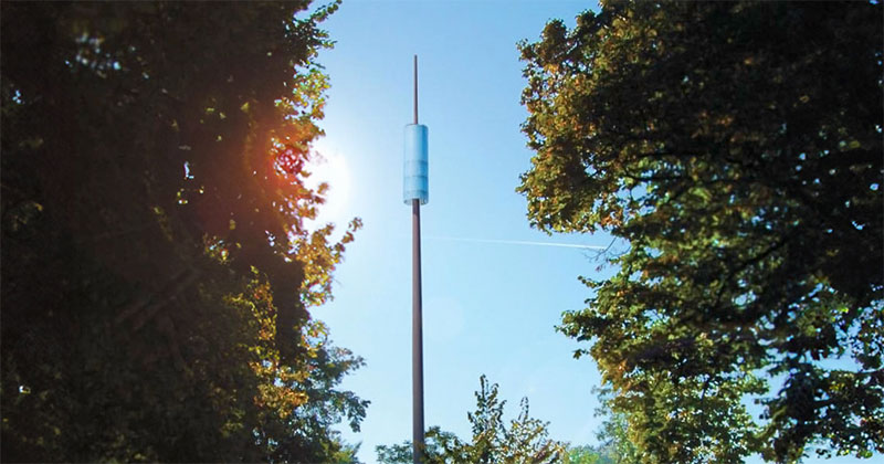 Un'antenna "bella da vedere" con elementi di arredo urbano e servizi di ambient intelligence